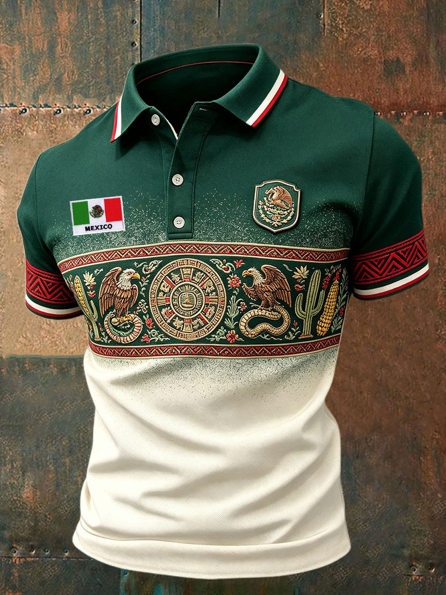 Tops casuales con estampado del Día de la Independencia de México para hombre
