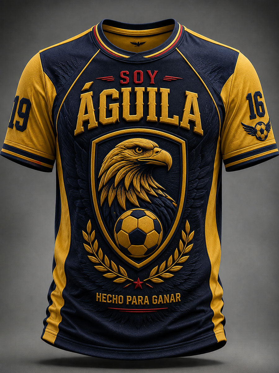 Camiseta informal estampada del equipo de América de fútbol masculino
