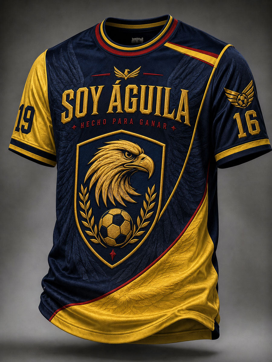 Camiseta informal estampada del equipo de América de fútbol masculino
