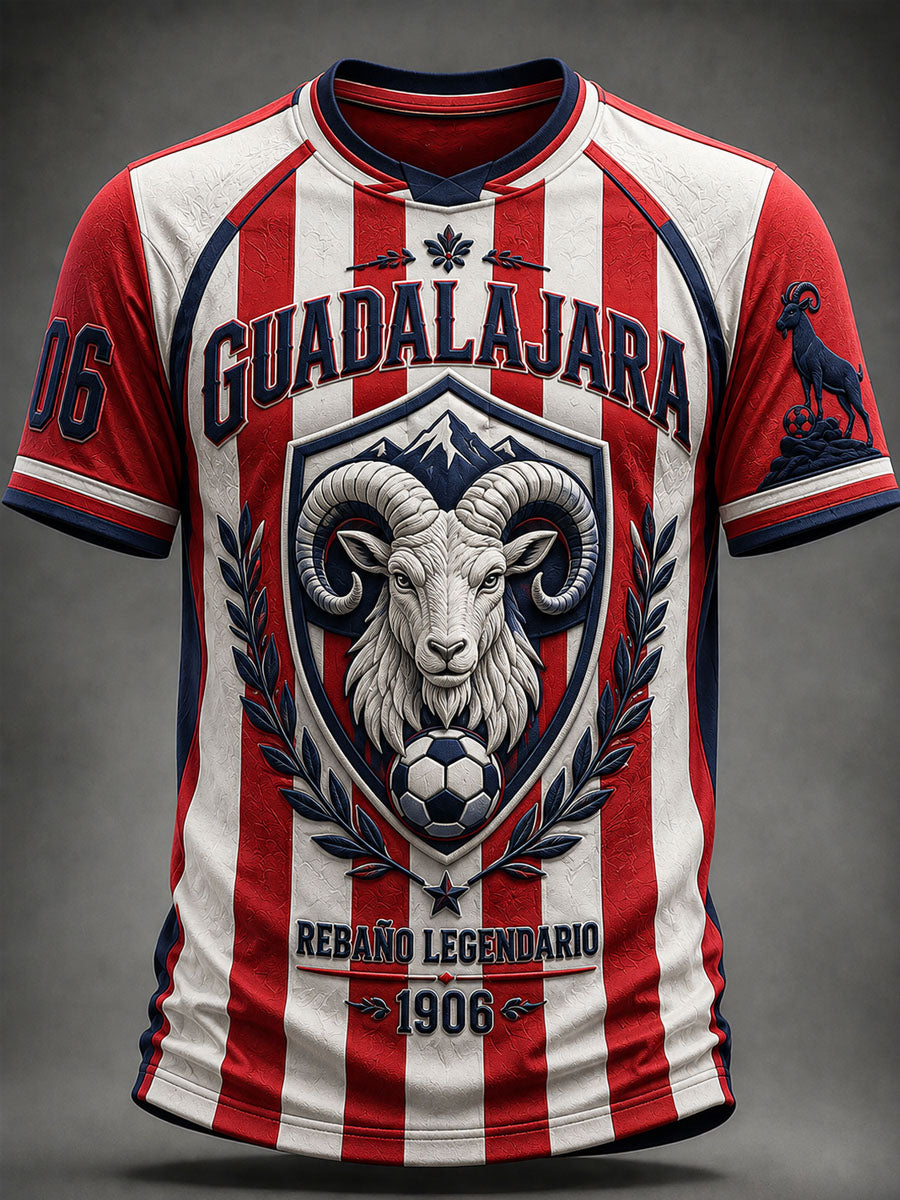 Camiseta casual estampada de fútbol masculino Chivas de Guadalajara