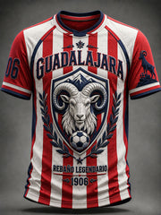 Camiseta casual estampada de fútbol masculino Chivas de Guadalajara