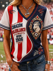 Camiseta casual estampada de fútbol femenino Chivas de Guadalajara