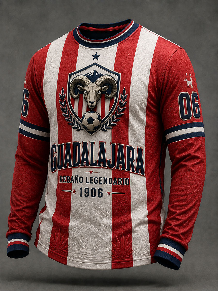 Camiseta casual estampada de fútbol masculino Chivas de Guadalajara