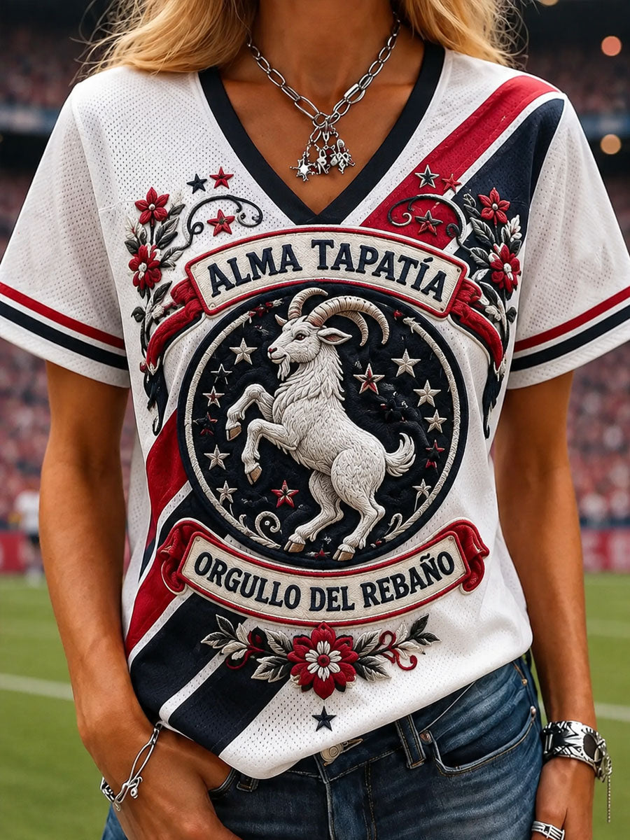 Camiseta casual estampada de fútbol femenino Chivas de Guadalajara