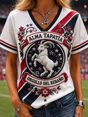 Camiseta casual estampada de fútbol femenino Chivas de Guadalajara