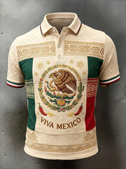 Camisetas casuales con estampado artístico de la bandera mexicana para hombre