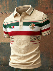 Camisetas casuales con estampado artístico de la bandera mexicana para hombre