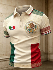 Camisetas casuales con estampado artístico de la bandera mexicana para hombre