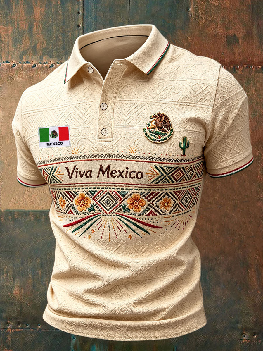 Camisetas casuales con estampado artístico de la bandera mexicana para hombre