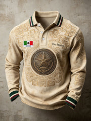 Camisetas casuales con estampado artístico de la bandera del orgullo mexicano para hombre