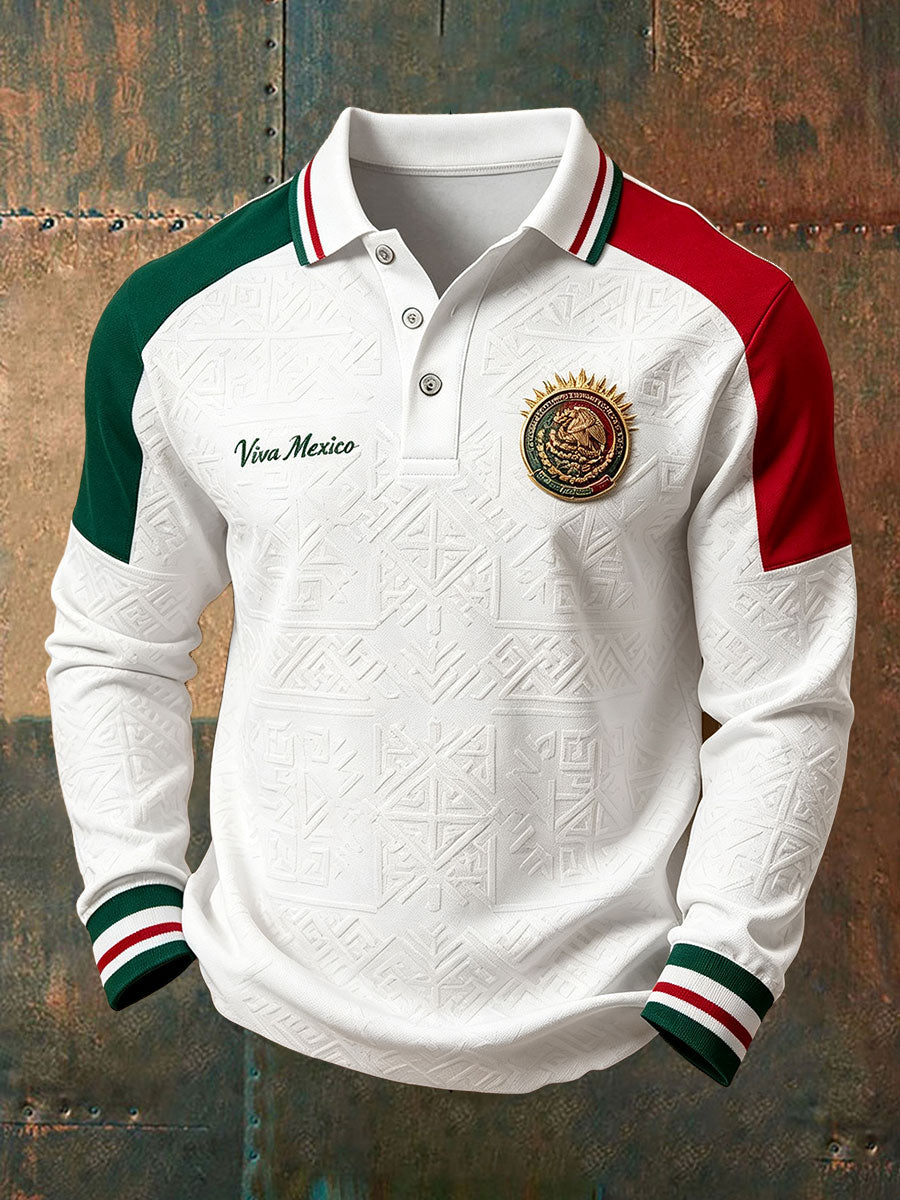 Arte de la bandera del orgullo de México de los hombres Impreso Casual Tops