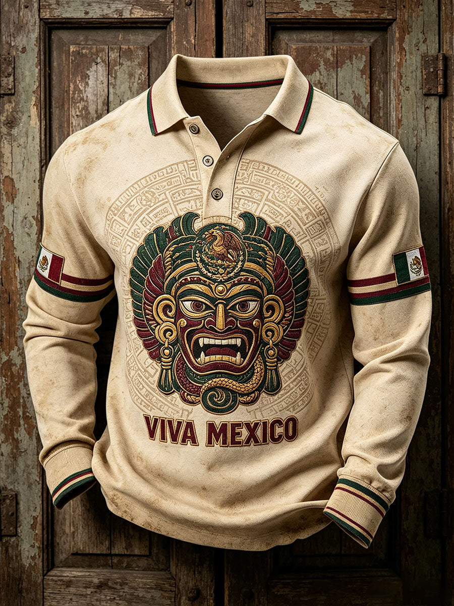 Camisetas casuales con estampado artístico de la bandera del orgullo mexicano para hombre
