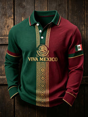 Camisetas casuales con estampado artístico de la bandera del orgullo mexicano para hombre