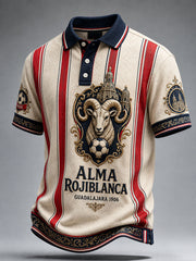 Polo casual estampado de fútbol masculino Chivas de Guadalajara