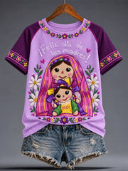 Camiseta estampada México Lele Doll Floral Art para mujer