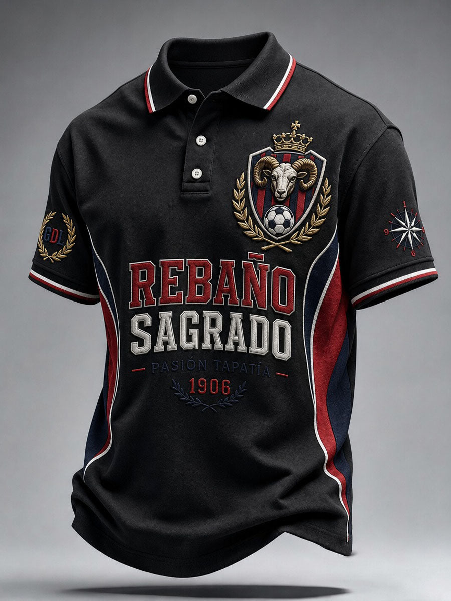 Polo casual estampado de fútbol masculino Chivas de Guadalajara