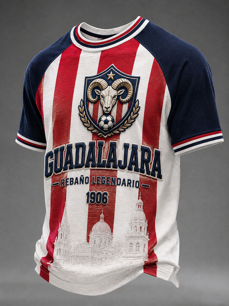 Camiseta casual estampada de fútbol masculino Chivas de Guadalajara
