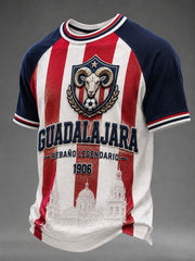 Camiseta casual estampada de fútbol masculino Chivas de Guadalajara