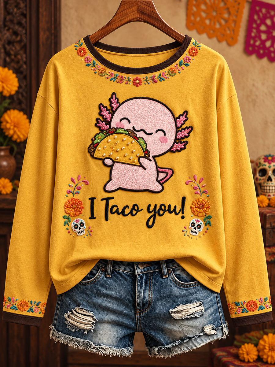 Camiseta estampada con diseño floral de la muñeca Lele mexicana para mujer