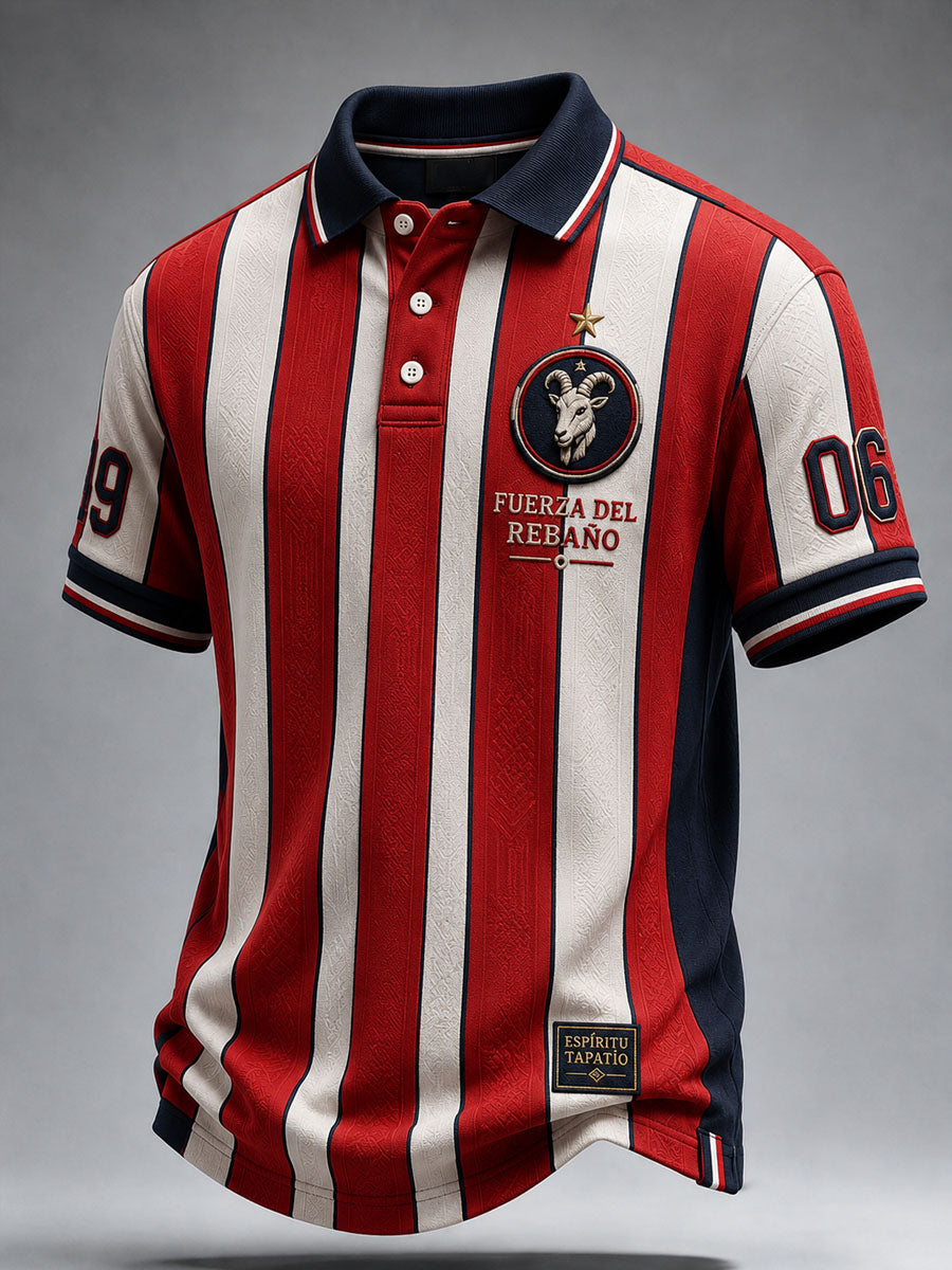 Polo casual estampado de fútbol masculino Chivas de Guadalajara