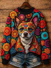 Sudadera casual con estampado del Día de Muertos para mujer
