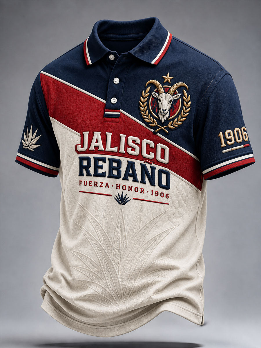 Polo casual estampado de fútbol masculino Chivas de Guadalajara