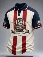 Polo casual estampado de fútbol masculino Chivas de Guadalajara
