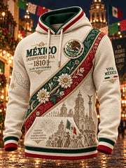 Sudadera con capucha gráfica del Día de la Independencia Mexicana para hombre