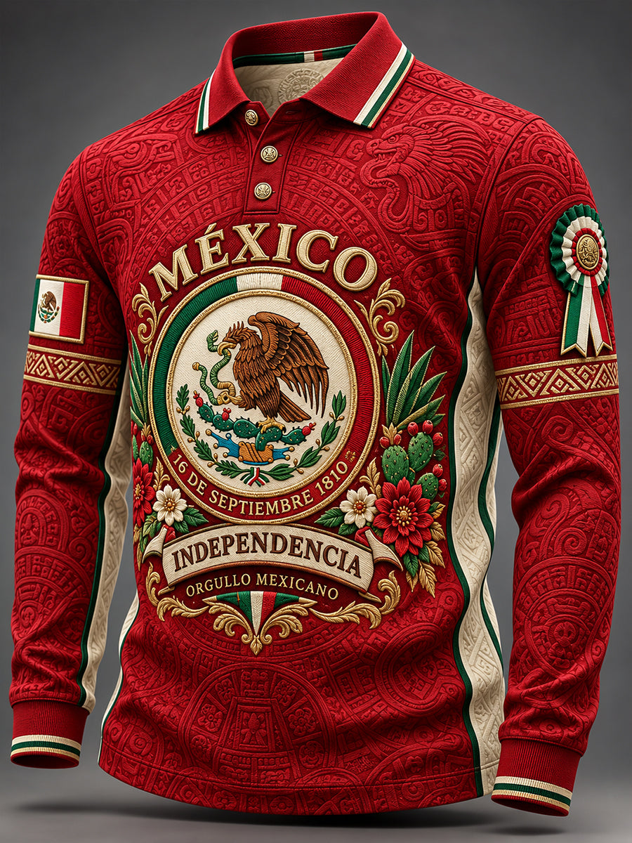 Polo mexicano de la impresión del día de la independencia de los hombres
