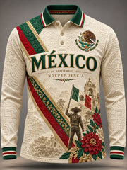 Polo estampado para el Día de la Independencia de México, para hombre