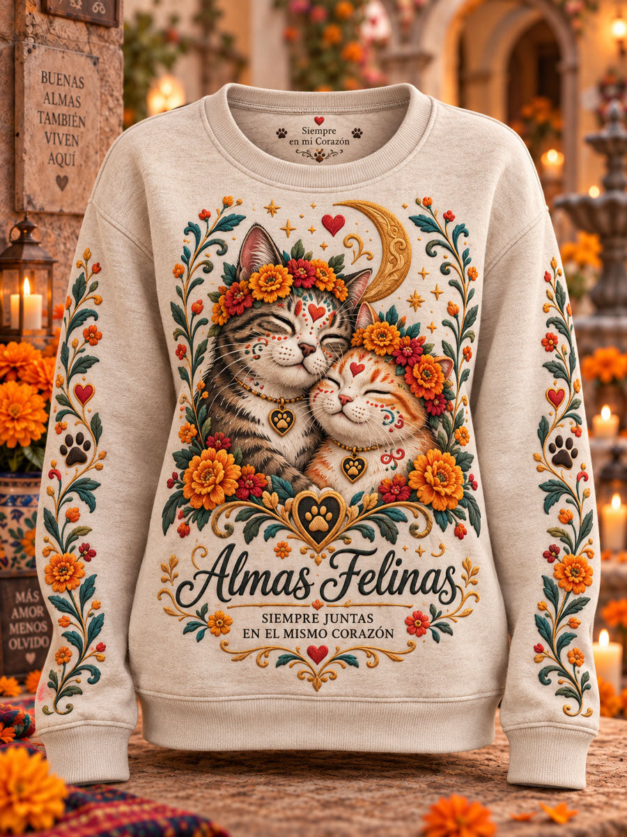 Sudadera casual con estampado del Día de Muertos para mujer