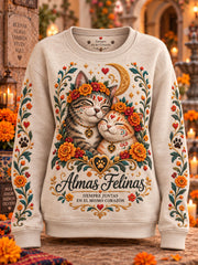 Sudadera casual con estampado del Día de Muertos para mujer