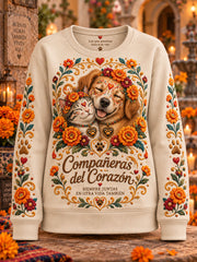 Sudadera casual con estampado del Día de Muertos para mujer