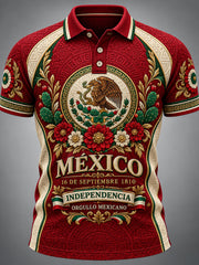 Polo estampado para el Día de la Independencia de México, para hombre