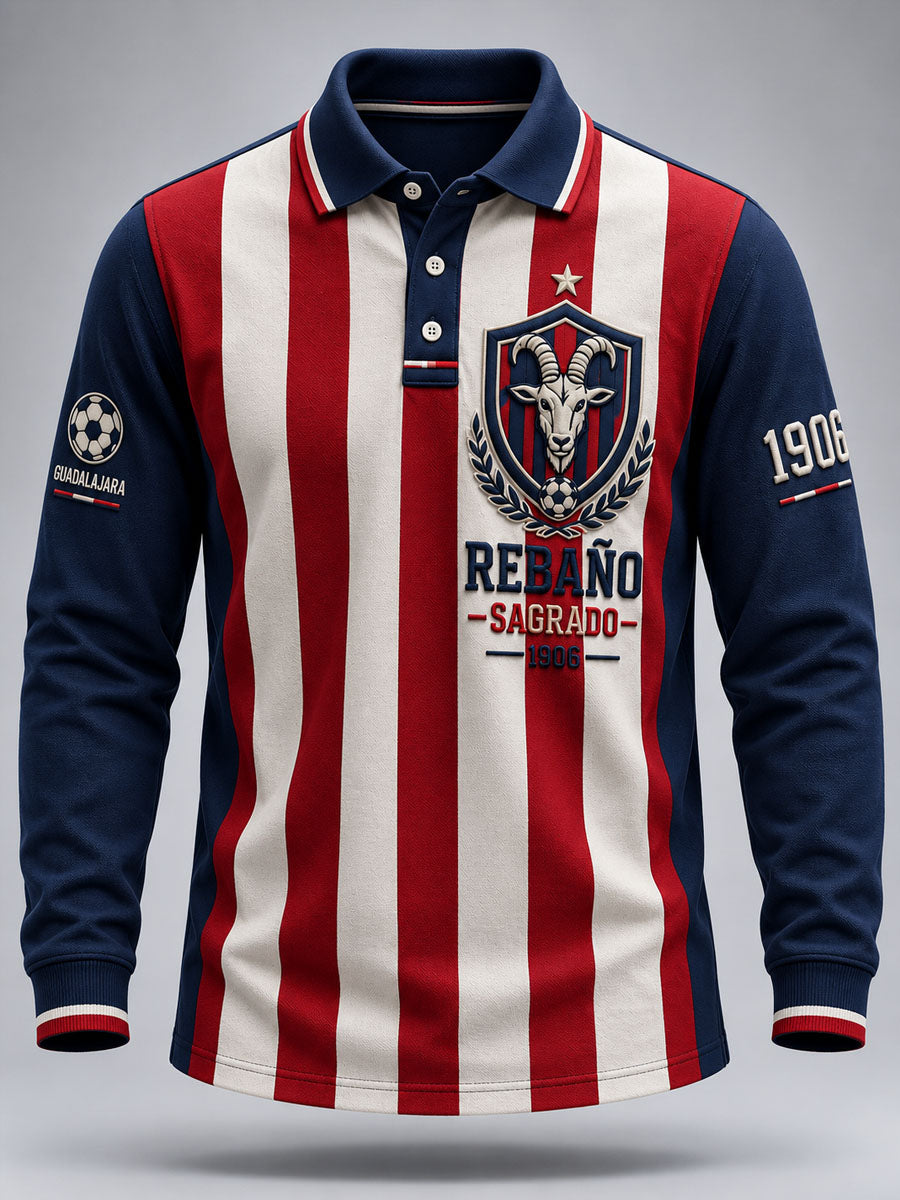 Polo casual impreso de los hombres de fútbol Guadalajara Chiva