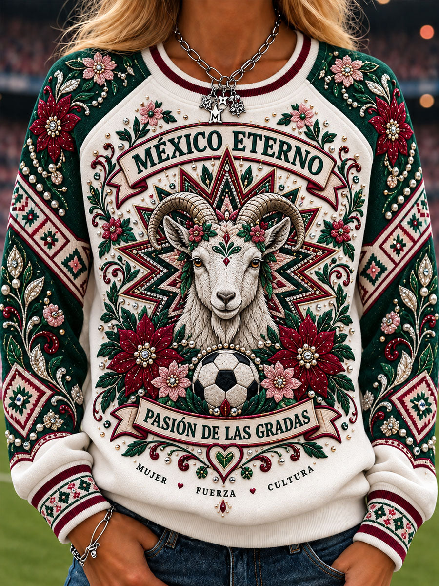 Sudadera casual con estampado Chiva Guadalajara de fútbol para mujer