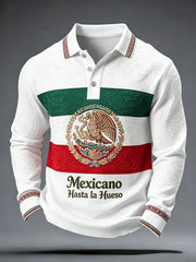 Arte floral de la bandera de México de los hombres Impreso Tops casuales