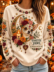 Sudadera casual con estampado del Día de Muertos para mujer
