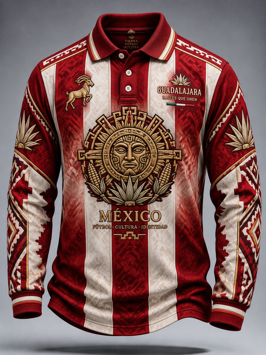 Polo casual estampado de fútbol masculino Chivas de Guadalajara