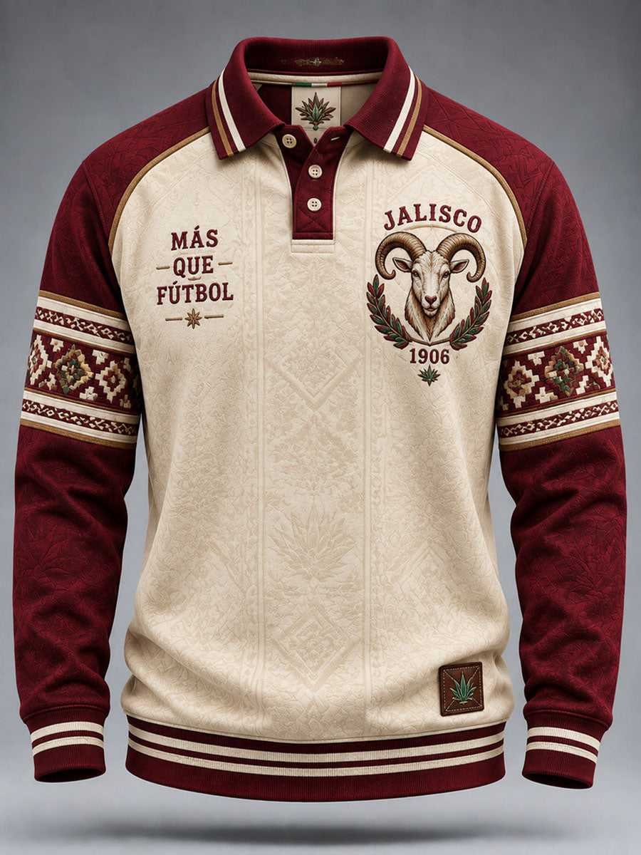 Polo casual estampado de fútbol masculino Chivas de Guadalajara
