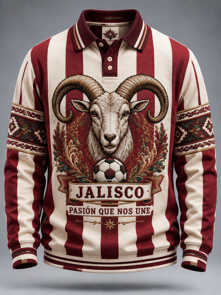 Polo casual estampado de fútbol masculino Chivas de Guadalajara