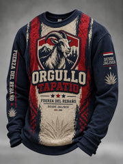 Sudadera casual de cuello redondo con estampado gráfico Guadalajara para hombre