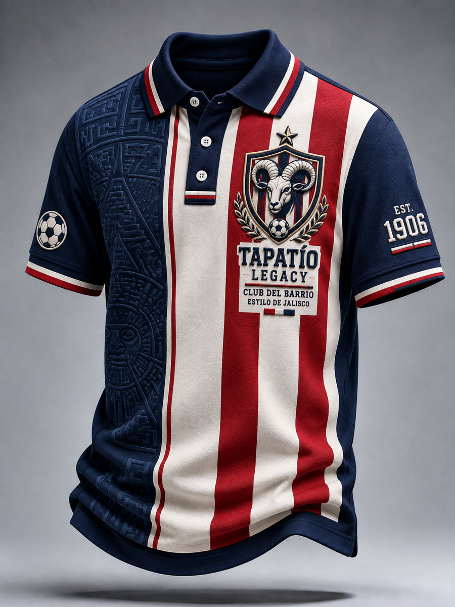 Polo informal con estampado de fútbol de Guadalajara para hombre