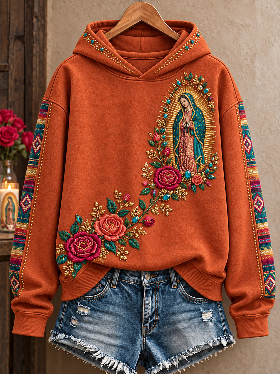 Mujeres Nuestra Señora de Guadalupe Día Fe Amante Arte Impreso Sudadera con capucha