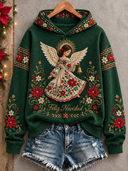 Sudadera con capucha estampada Feliz Navidad de México para mujer