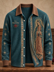 Cárdigan unisex con estampado floral del Día de Nuestra Señora de Guadalupe, México