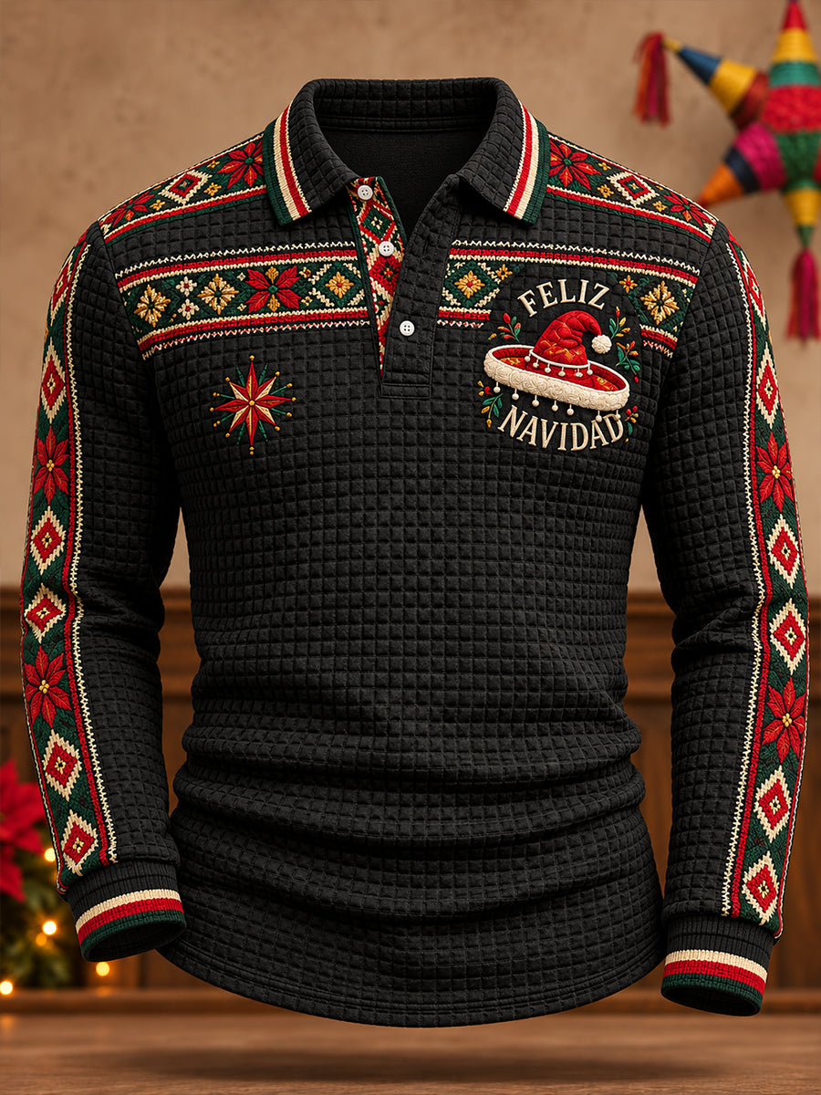 Camisetas casuales estampadas con la frase "Feliz Navidad" para hombres, diseño de México