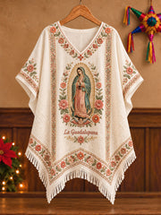 Camisetas estampadas con arte de la Virgen de Guadalupe de México para mujer