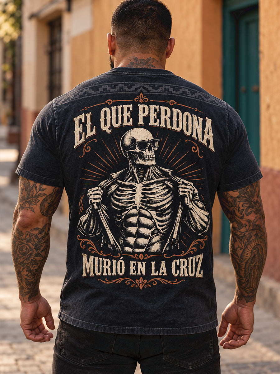 Camiseta estampada He Who Forgives Died On The Cross para hombre
