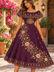 Vestido mexicano de la Fiesta de Nuestra Señora de Guadalupe para mujer